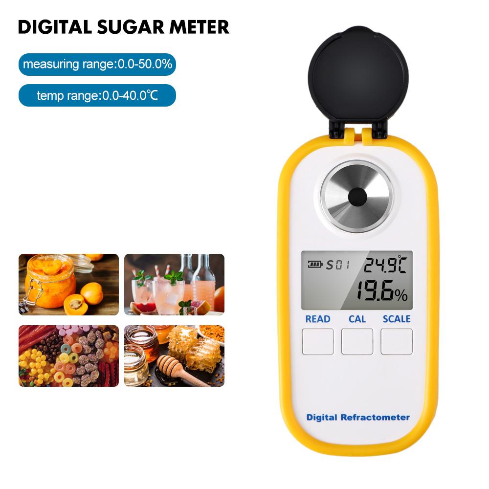 

Digital Sugar Refractometer Sugar Content Tester Brix 0-94% 0-90% 0-50% Brix Refractometer For Fruit Juice Beverage Honey
