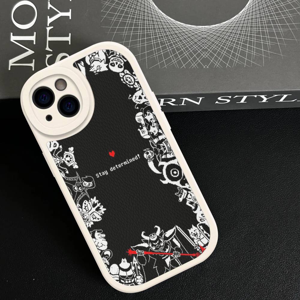 U-Undertale Game Phone Cover For IPhone 16 15 14 13 12 11 Pro Max Plus Leather Soft Case