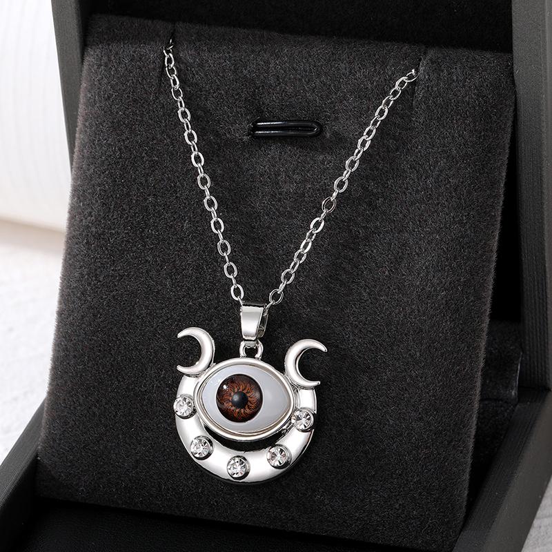 

Циркон Глаз Дьявола Луна Звезда Подвеска Ожерелье Женское Панк Ретро Цветок Счастливый Глаз Глобус Цепочка на Ключицу Свадебные Украшения Sliver yin yue liang
