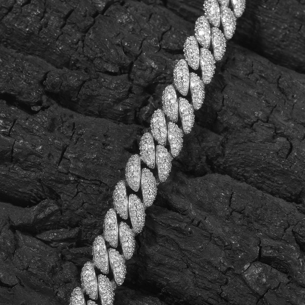 Hot-selling 12mm full diamond Cuban chain Hiphop street trend men's bracelet versatile