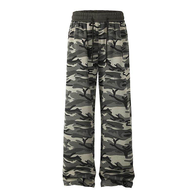 

2025 Men Camouflage Baggy Cargo Pants Men s High Rise Trousers Straight Wide Leg Oversize Pants Autumn Men Vintage Y2K Pants XL сірий
