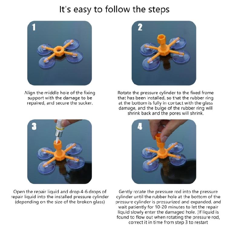 Quick Fix Universal Efficiency Glass Repair Kit Windshield Chip Repair Kit Windscreen Repair Kit To Repair Scratch Crack