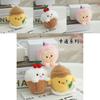 Adorable Cute Yellow Chicken Plush Toy Soft Strawberry Peach Bag Charm Doll