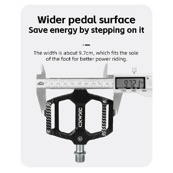 CXWXC Bike Pedals Aluminum Anti-slip MTB Road Bicycle Pedals Ultralight Sealed 3 Bearing One-piece Galvanized Cycling Pedal