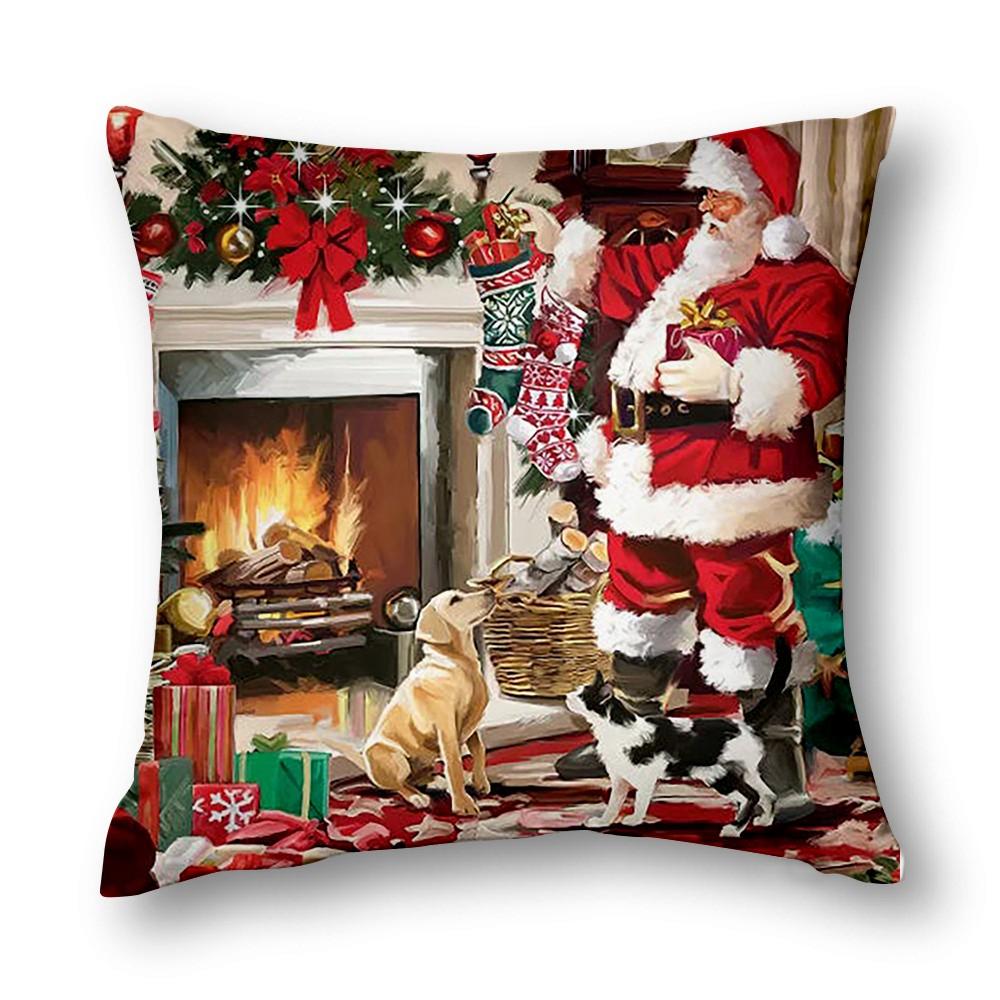 Christmas Decor Cushion Cover Winter Decor Bed Decor Pillow Cover Sofa Decor Cushion Cover Home Decor 40X40 45X45 50X50 60X60Cm