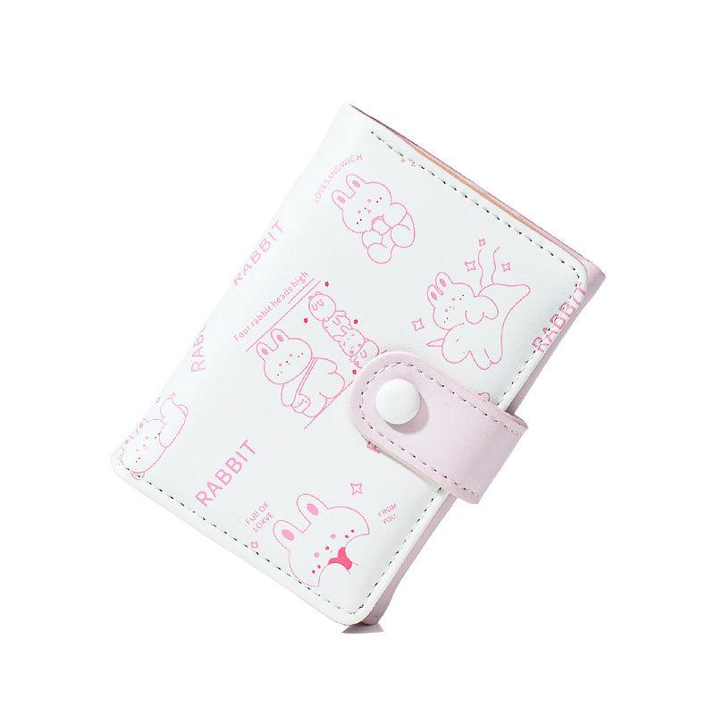 Korean Style Cute Cartoon Ladies' Short Wallet with Multiple Card Slots and Coin Purse