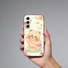 Luxury Butter Bread Bear Phone Case For Samsung Galaxy A73,21,22,32,71,53,52,51,80,5G Soft Black Cover
