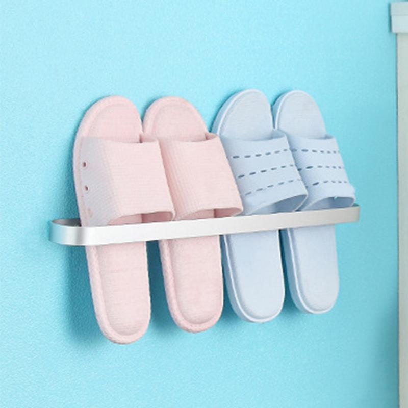 Wall-mounted Slipper Rack Space Aluminum Modern Punch-free Rack Shoe Storage Household Multifunctional Furniture Hook For Home