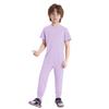 Unisex Kids Special Needs Adaptive Clothing Round Neck Short Sleeve Back Invisible Zipper Full Body Jumpsuit Comfortable Casual Wear