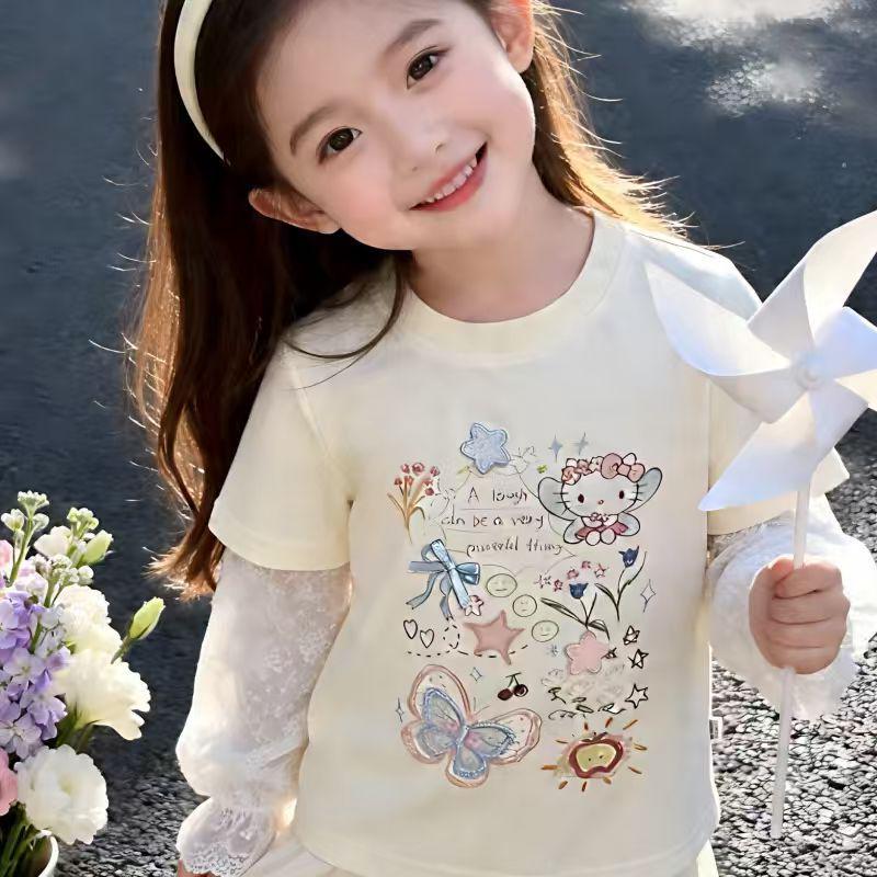 2026 Korean-Style Sun Protection Short Sleeve T-shirt for Girls 110 cm светло-желтого