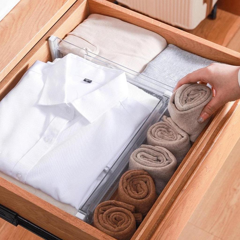 Expandable Drawer Divider Organizer Portable Separator for Home Kitchen Bath Storage Cabinet Unit