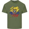 Torn Ecuador Flag Ecuadorian Day Football Unisexs Light Cotton TShirt