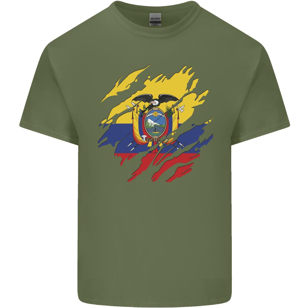 Torn Ecuador Flag Ecuadorian Day Football Unisexs Light Cotton TShirt