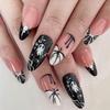 24-Piece Halloween Ghost Spider & Blood Drop Nail Art Stickers & Cat Eye Wearable Nails