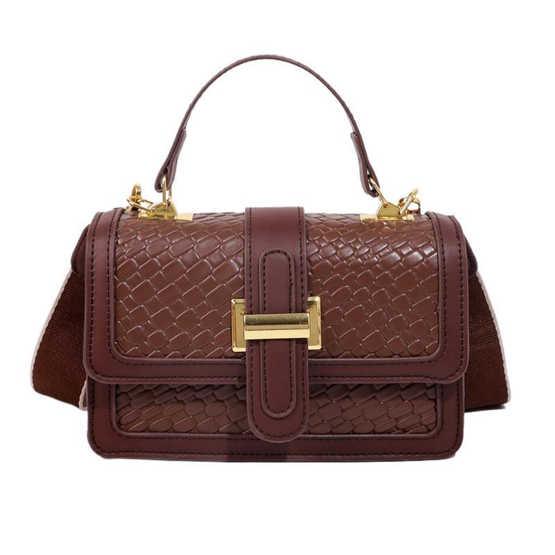 Chic And Trendy Pu Leather Shoulder Bag With Quilted Pattern And Stitching Detail