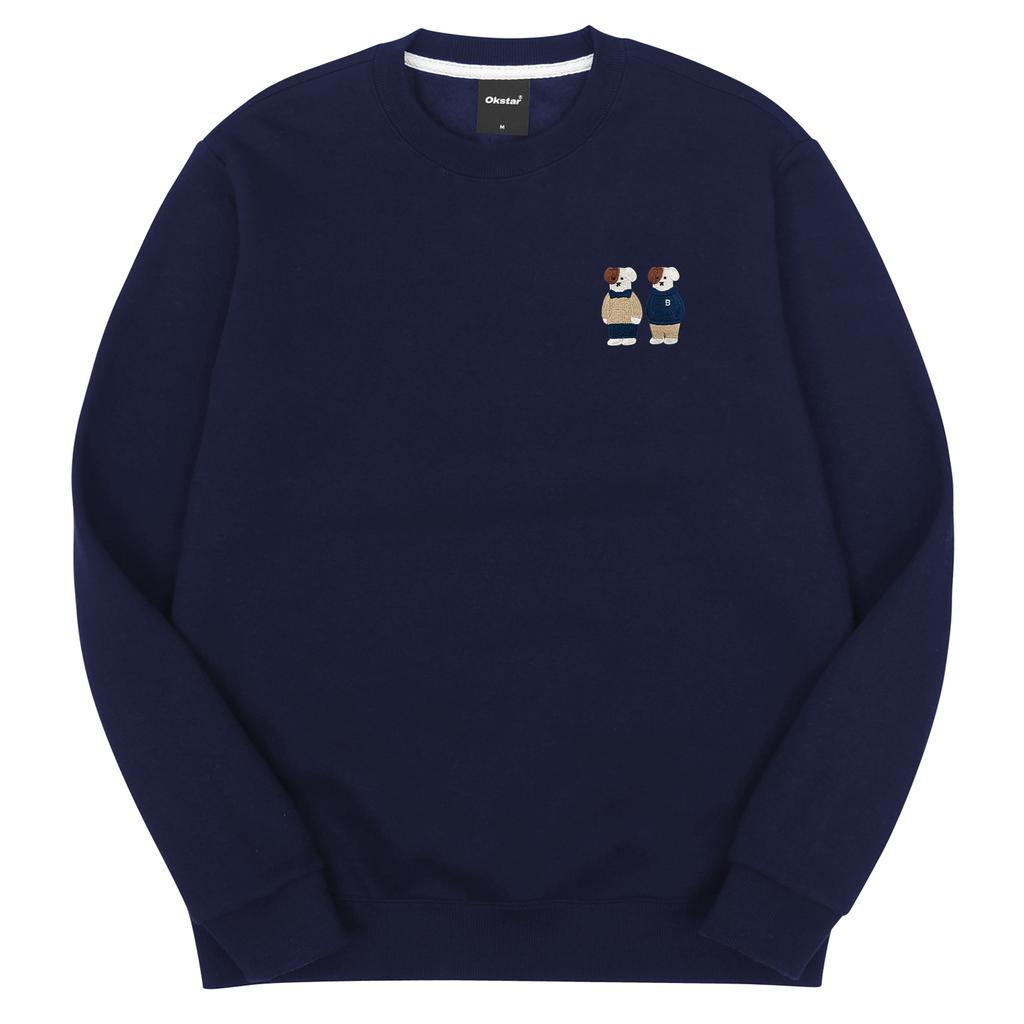 OKSTAR Mini Me Friends Brodog Embroidered Double-Sided Sweatshirt (Type C)