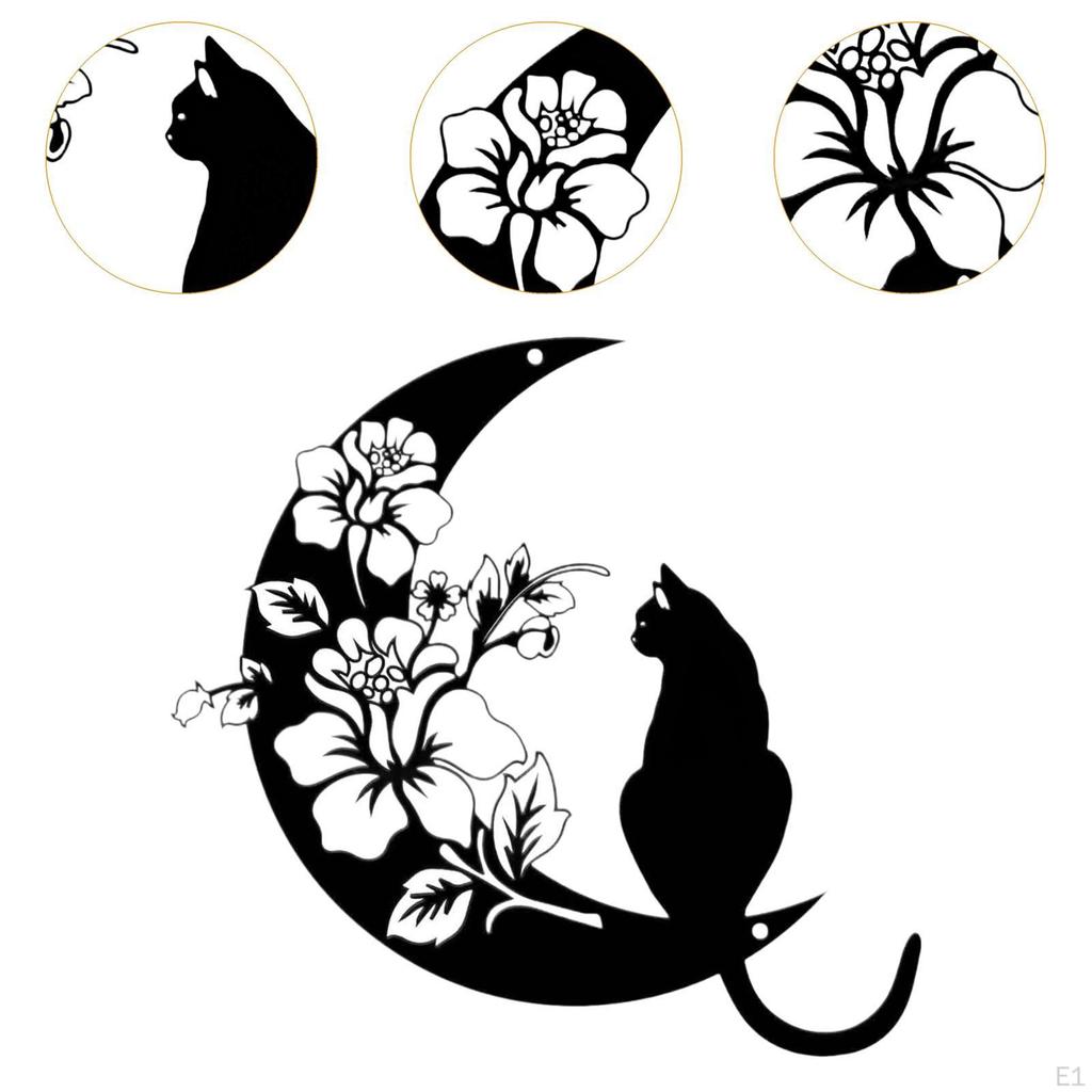 Cat Metal Wall Art Decor Artwork Decoration Hanging Ornament for Shop Above Bed
