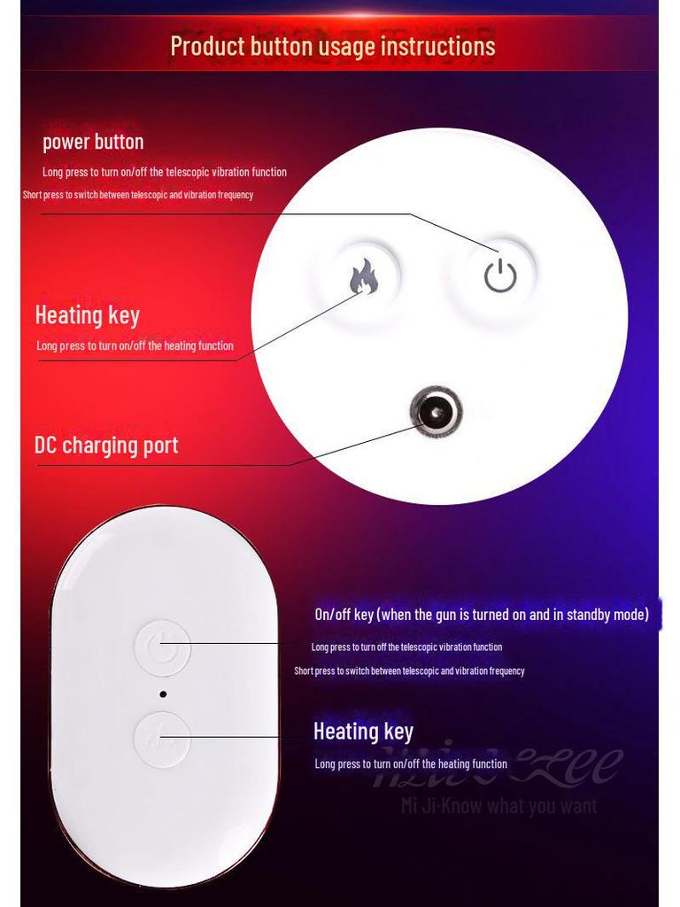 Mi Ji Yue Lang Automatic Heating Simulation Penis for Female Pleasure, Retractable Function, 48/box