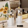 Rotating Cosmetic Storage Box Transparent Multi Compartment Designs Space Saving Bathroom Countertop Organizer