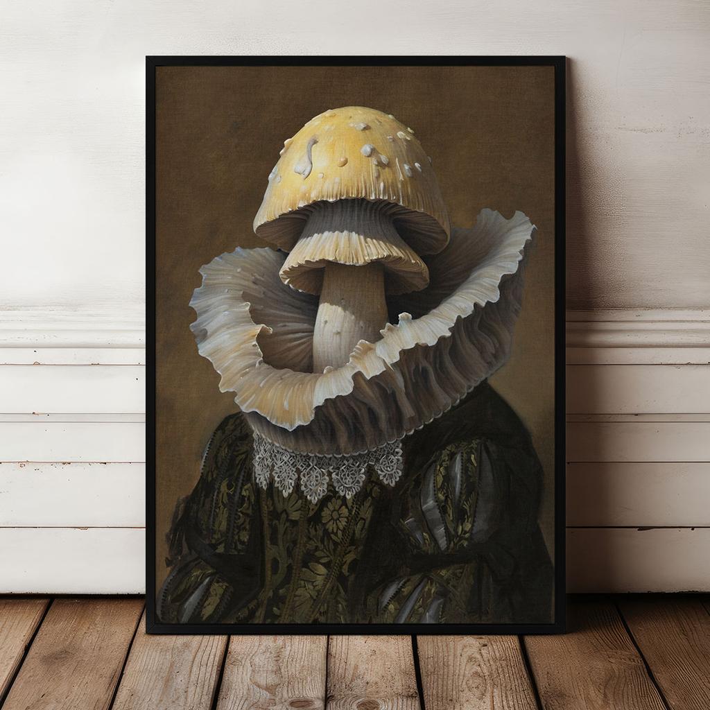 Plakat portret grzyb czarna ramka
