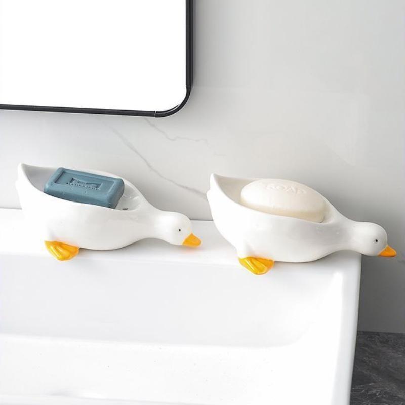 New Duck Shape Soap Box Cartoon Soap Dish Drainable Soap Holder Soap Container Soap Dish for Tray Bathroom Accessories
