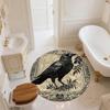 Vintage Border Crow,Round Area Rug,Carpet Rug for Living Room Bedroom Sofa Playroom Decor,Non-slip Floor Mat