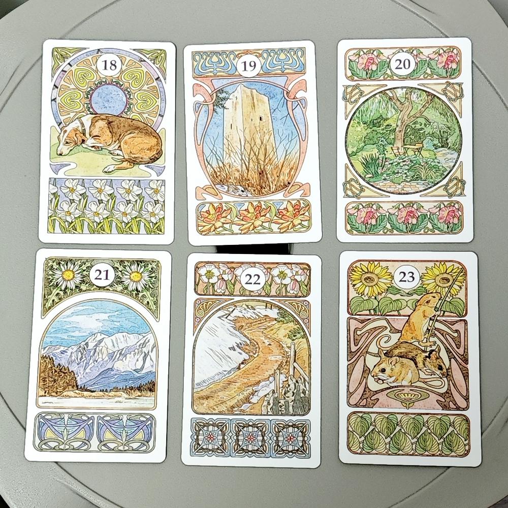 9*6cm Art Nouveau Lenormand Deck Oracle 36 Pcs Lenormand Cards In Perfect Art Nouveau Style