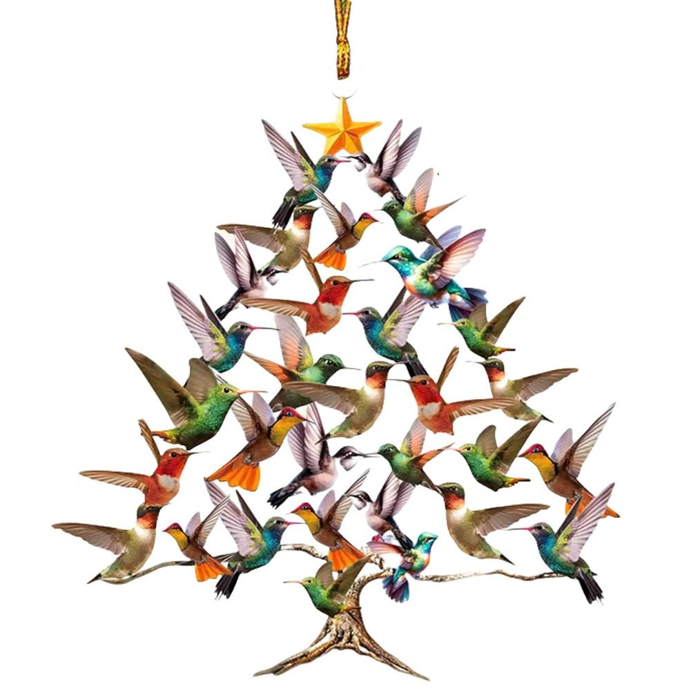 Κολιμπρί Χριστουγεννιάτικο Στολίδι Πολύχρωμη Στοίβα Πουλιών Διακοσμητικό Κρεμαστό Πουλί Προσομοίωσης Κρεμαστά Στολίδια Δέντρου Χριστουγεννιάτικη Διακόσμηση