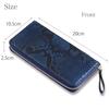 Tokyo Crocodile Diamond Python Leather Long Wallet with Authentic Indigo Dye, Blue Dragon Design, Men's and Women's, Crocodile Brand, Genuine