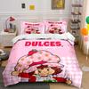 Mehrere Größen Emily E-Erdbeer-Print Weiche Bettbezug Kissenbezug Bettwäsche-Set Kinder Erwachsene Bequemes Bett-Set Einzelbett King Für Geschenke