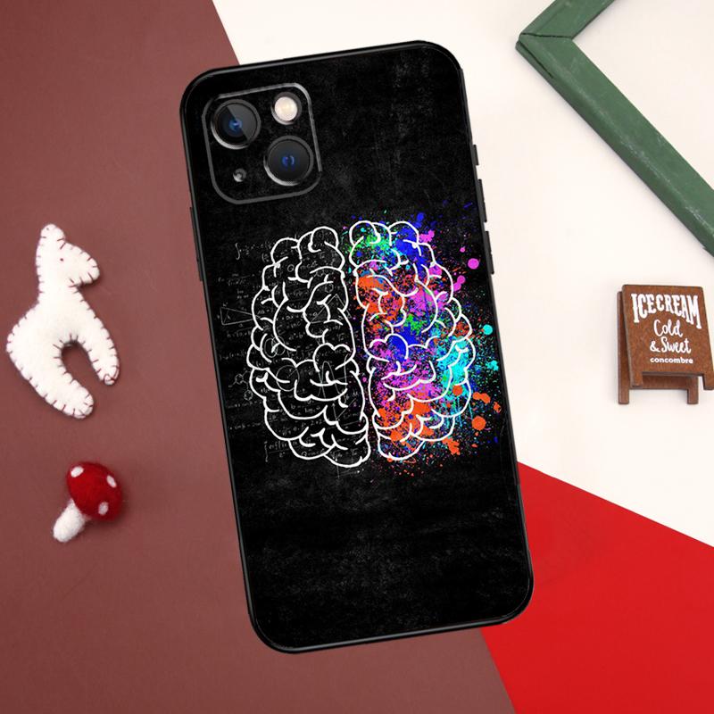 Brain Art Case For iPhone 13 12 11 14 15 Pro Max 7 8 Plus X XR XS Max 12 Mini SE 2020 2022 Cover Coque