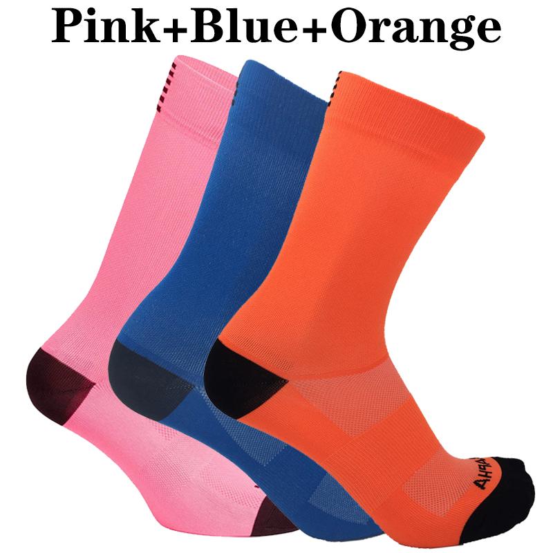 3 Pairs Men Cycling Socks Sports High Quality Breathable Road Bicycle Socks Men Women Outdoor Gym Running Racing Cycling Socks