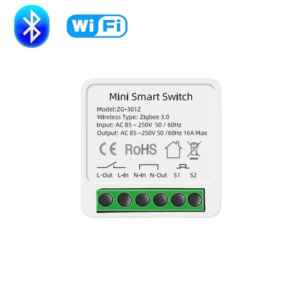 Tuya ZigBee3.0 Smart Light Switch Module 16A MiNi DIY Breaker Supports 2 Way Control App Remote Control for Alex Google Home
