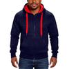 Men's Hooded Sweatshirt, Contrasting Color Sweatshirt, Sports  Zipper Casual Jacket