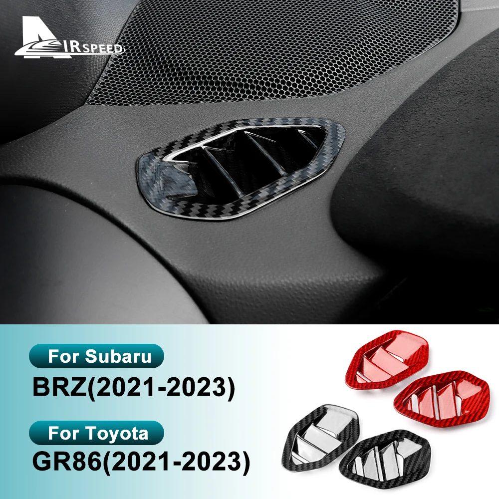 Real Hard Carbon Fiber Cover For Subaru BRZ Toyota GR86 2021 2022 2023 2024 Dashboard Side Air Vent Sticker LHD RHD Accessories