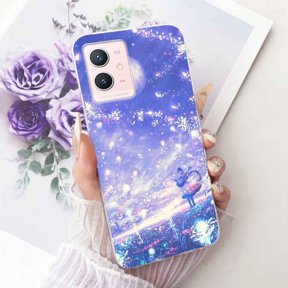 For Vivo Y33s 5G Clear Case Aesthetic Luxury Cute Cat Fashion Butterfly Funny Painted Casing For Vivo V2166A