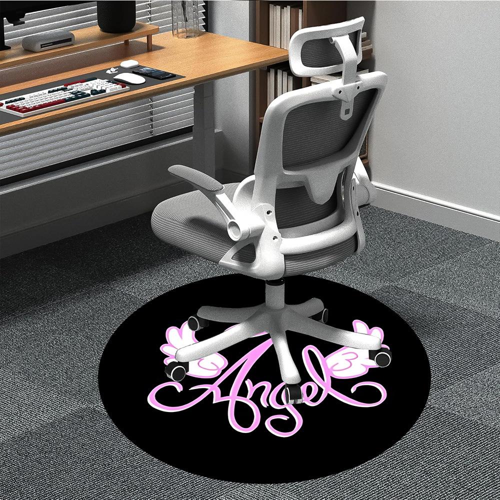 

1pc Angel WingsChair Carpet for Office, Indoor Non-Slip Washable Polyester Fiber Carpet, Mat For Office, Machine Washable 80cm