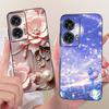 Hülle Für Motorola Edge 50 Fusion Cover XT2429-1 Beliebte Blume Weiche Schwarze Silikon Handyhüllen Für Motorola G96 5G MotoG96 Funda