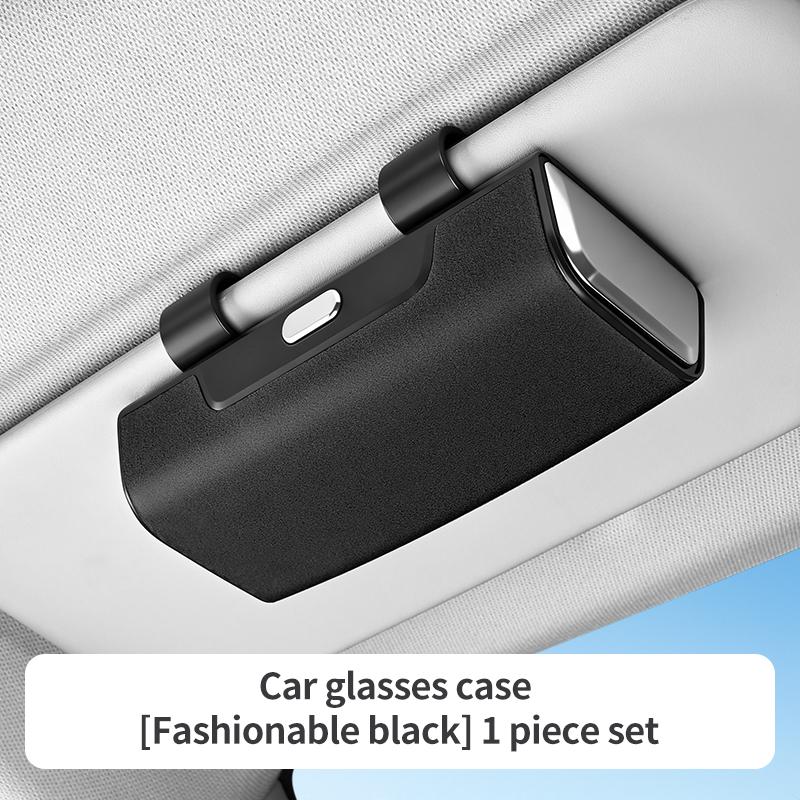 New Car Visor Glasses Case Premium ABS Flocking Inner Auto Glasses Organizer Storage Case Anti-Scratch Eyeglasses Protection Box