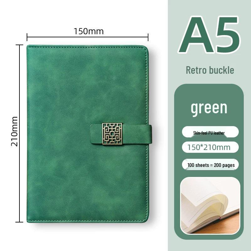 Chinese Style Custom Logo Business Notebook Gift Set - Thick Simple Diary for Office Meetings