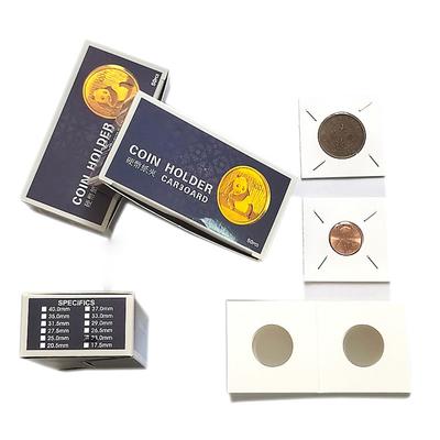 1 Set Coin Storage Stamp Holder Square Cardboard Case Coin Album Collection Coin Holders Flip Clip Coin Capsules Cover Storage