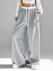 Women Street Hip Hop Style Printed Pocket Loose Casual Wide Leg Long Pants