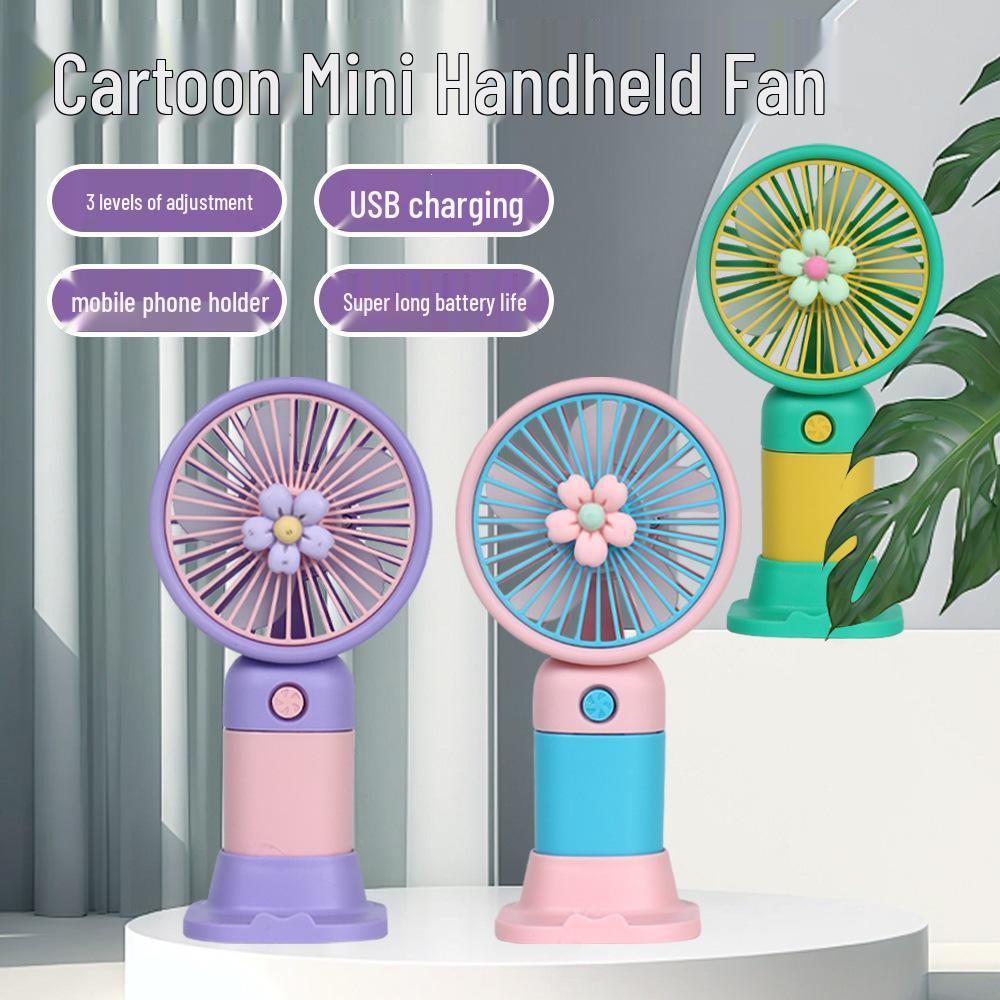 Rechargeable Cartoon Fruit Mini Desktop Fan - Portable, Long-Lasting Electric Fan