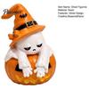 Holiday Party Prank Trinket Ghost Pumpkin Figurine, Cute Sad Leaning on Desk Decorative Resin Craft Decor, Spooky Halloween Decoration for Home Table