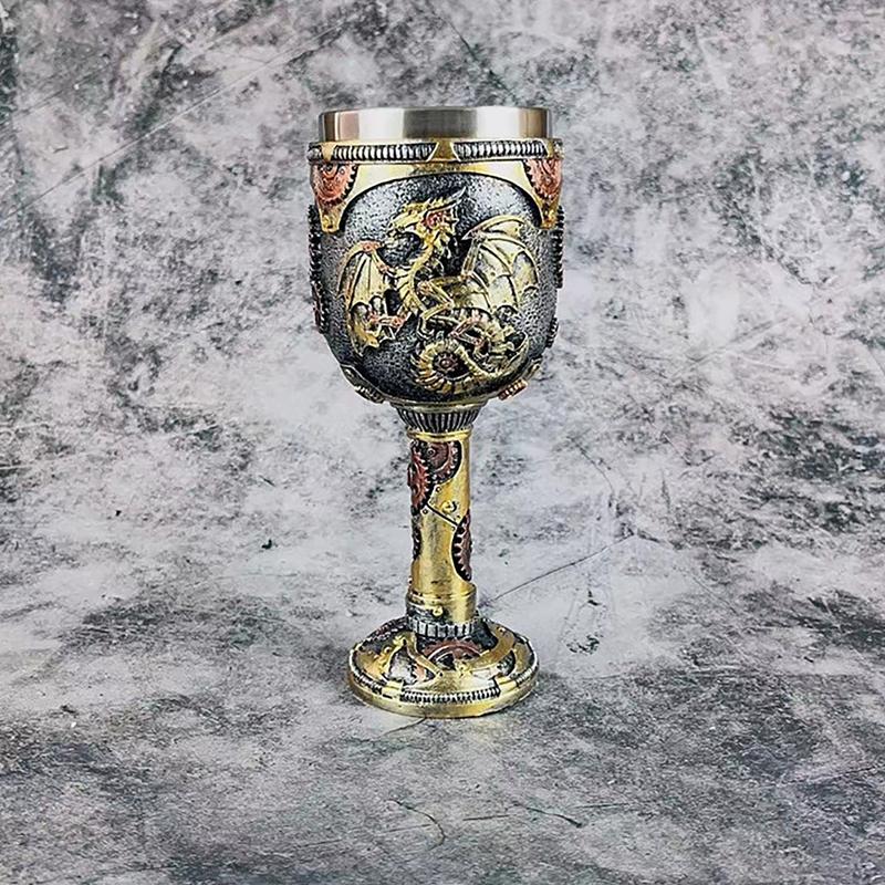 Ortaçağ Steampunk Ejderha Kupa Rönesans Mekanik Ejderhalar Bira Bardağı Tankard Paslanmaz Kahve Fincanı Babalar Günü Hediyesi