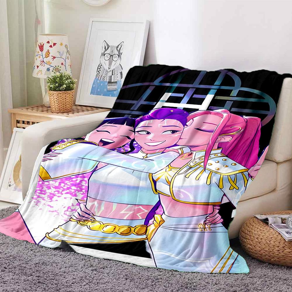 1pc Huntrix, K Pop Blanket Lightweight Flannel Blanket Throw Blanket For Sofa, Bed, Travel, Camping, Livingroom, Office, Couch