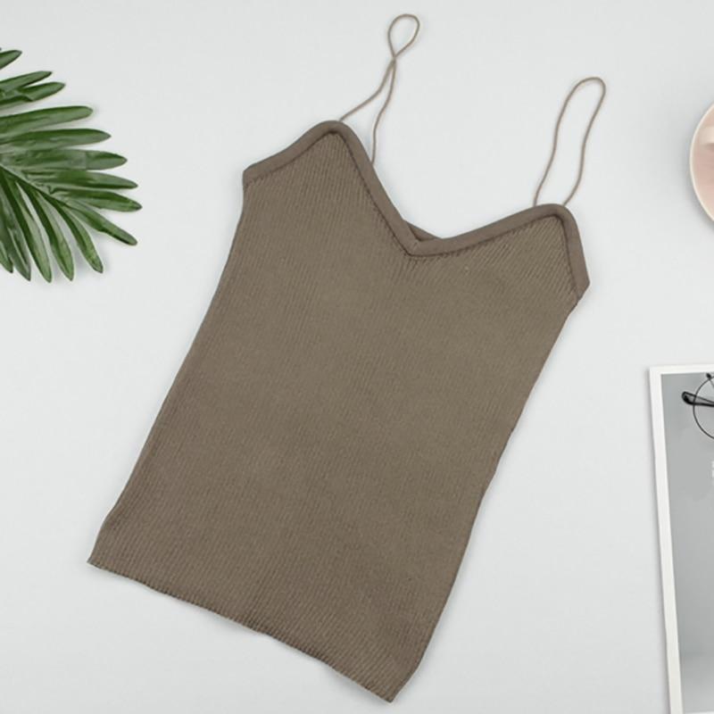 

ITOOLIN Жіночі однотонні однотонні топи без рукавів, однотонні однотонні топи на бретельках з круглим вирізом, літні для жінок, однотонні топи приталеного крою 2023 One Size верблюд