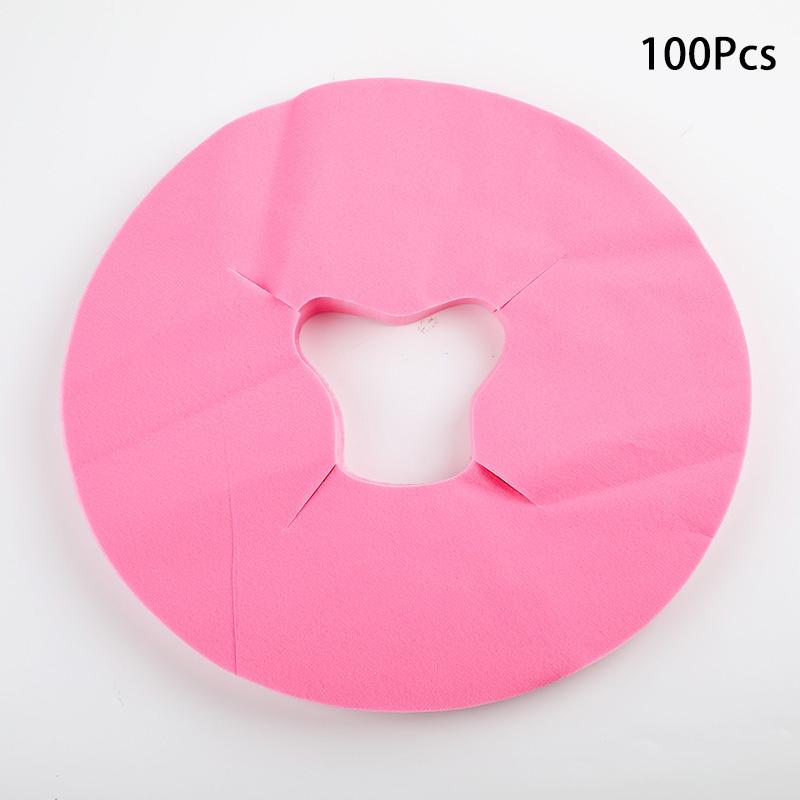100Pcs Face Pad SPA Pillow Cover Disposable Face Hole Cover Non-Woven Face Cradle Rest Covers