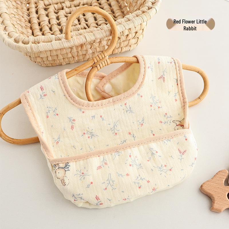 U-Shaped Pure Cotton Waterproof Infant Bib - Soft, Anti-Spit, Drool & Food Catcher