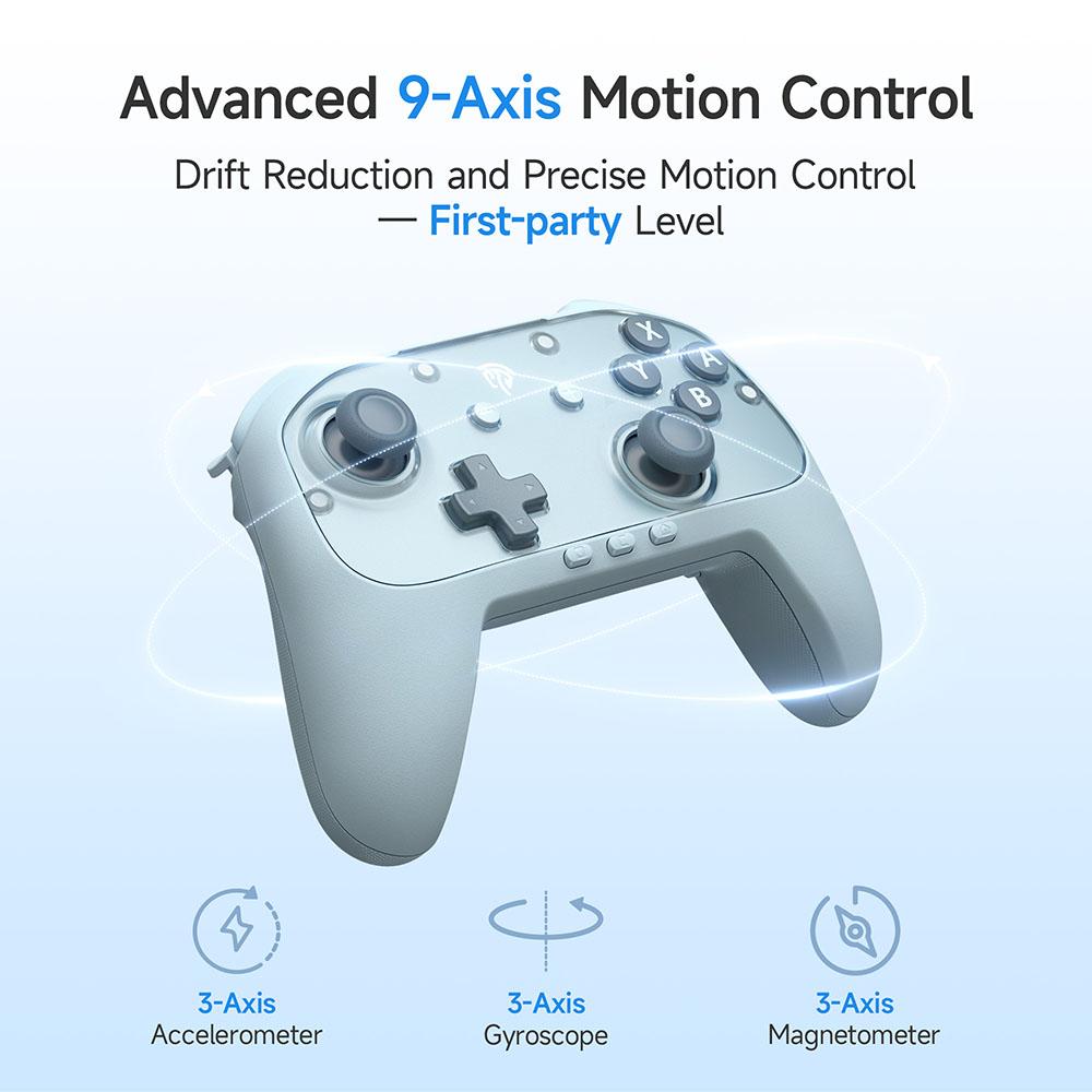 Controller Gamepad Joystick Compatible with Switch 1/2/PC/Mobile Phone/TV, 1000mAh Battery Programmable Buttons